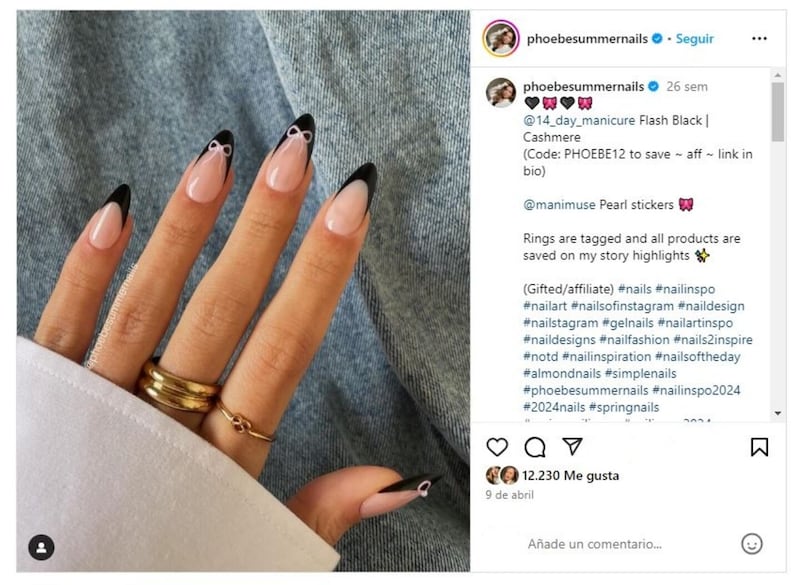 La manicura 'dark coquette' es perfecta para llevar durante el penúltimo mes del año