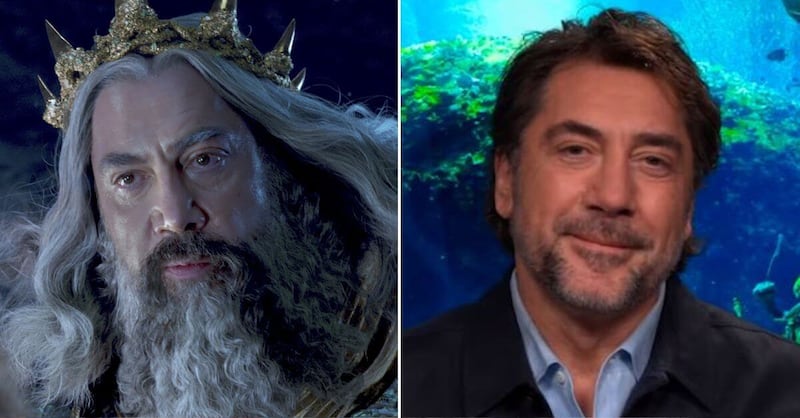 Javier Bardem en 'La sirenita' y en la vida real