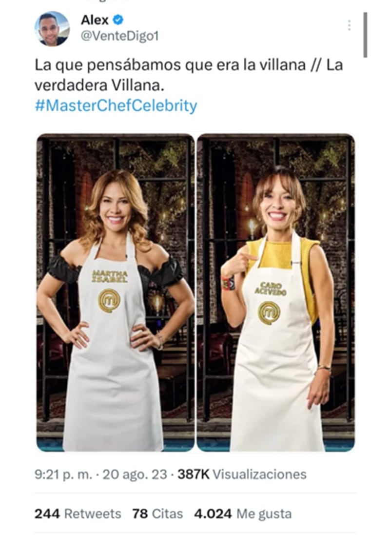 Aseguran que la verdadera villana de ‘Masterchef’ no es ‘la pupuchurra’.