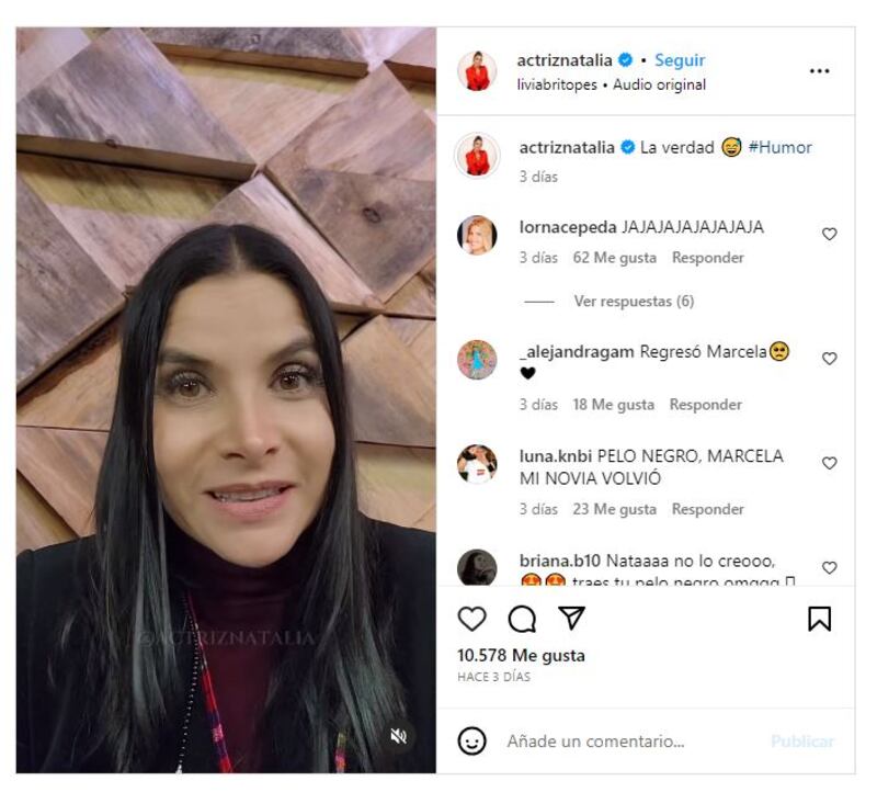 Natalia Ramírez sorprendió al aparecer en redes sociales con el cabello negro el 10 de julio