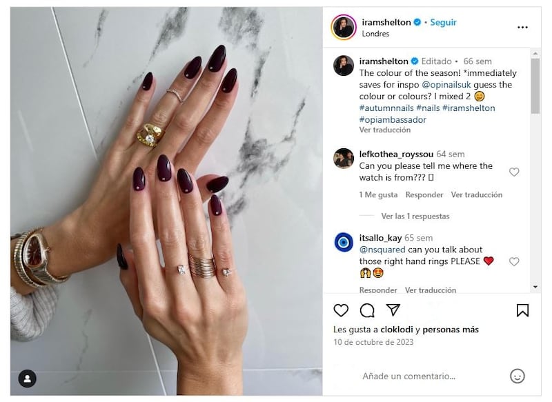 Las uñas 'cherry chocolate' son la última tendencia en manicura impuesta por Jennifer Lopez