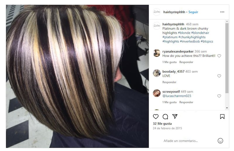 Las mechas gruesas y contrastantes envejecen mucho a la apariencia