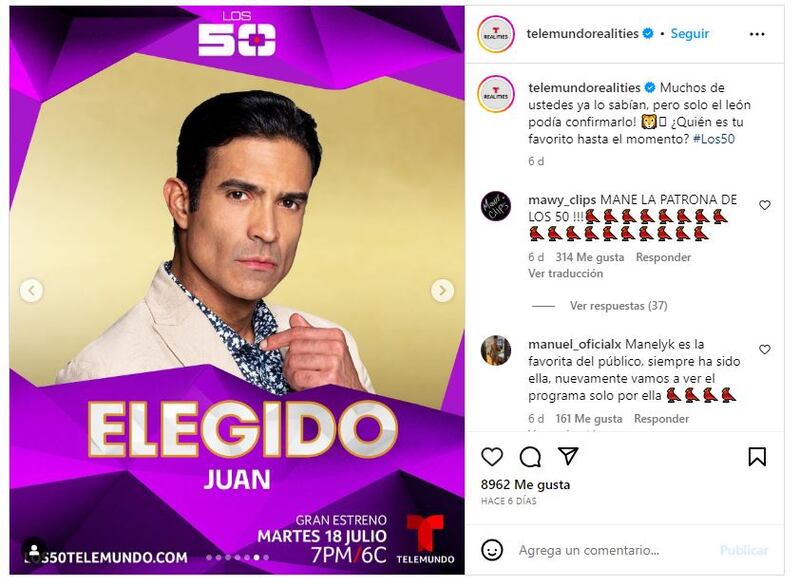 Juan Vidal es uno de los participantes confirmados de 'Los 50'