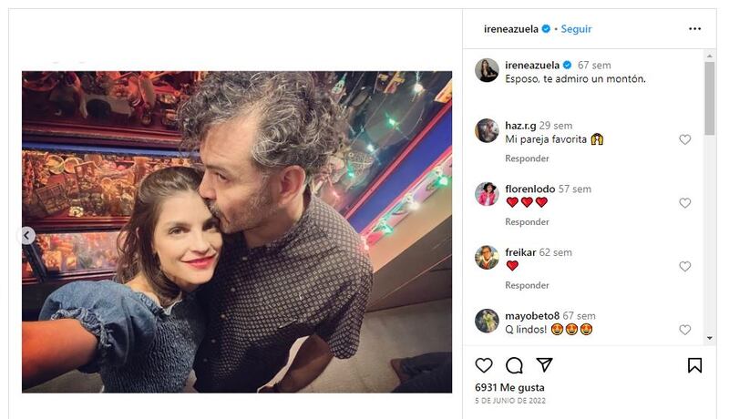 Irene Azuela junto a su esposo, Enrique Rangel