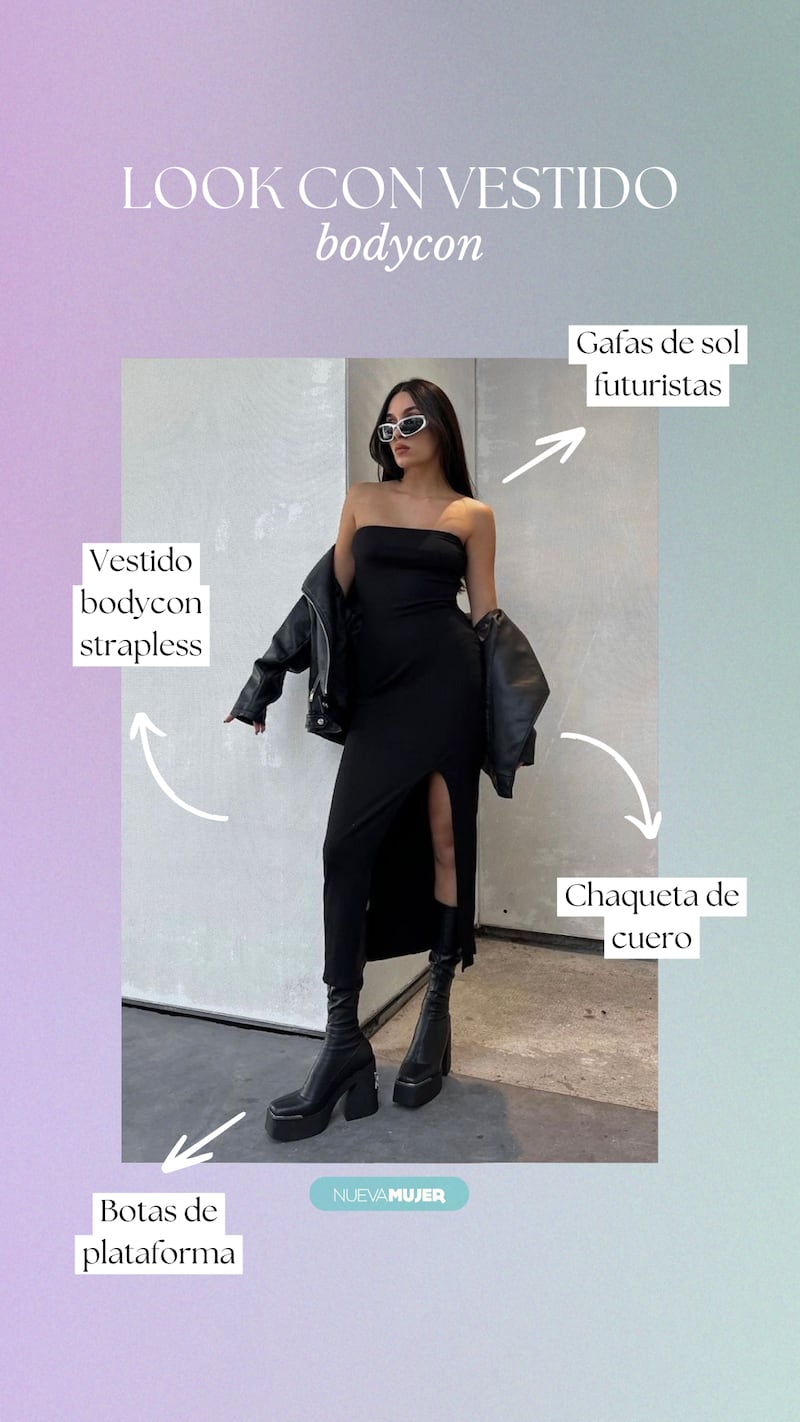 ¿Cómo combinar un vestido bodycon?