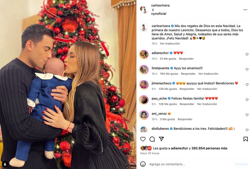 Cynthia Rodríguez y Carlos Rivera comparten su primera foto juntos con León