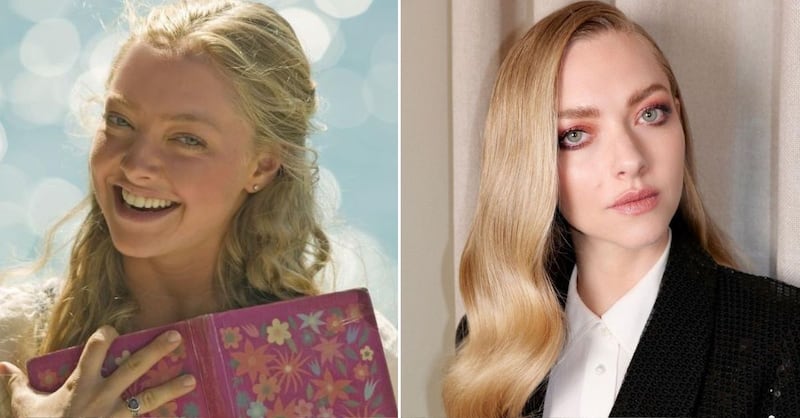 Amanda Seyfried  en 'Mamma mia!' y en una de sus fotos más recientes