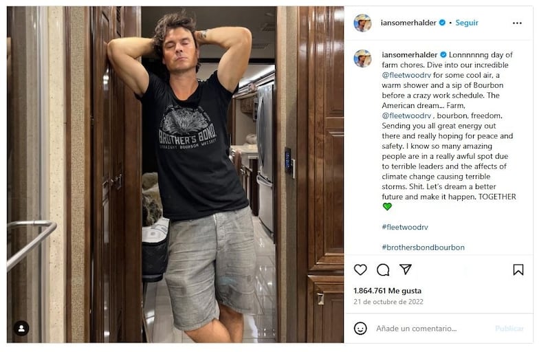 Ian Somerhalder lleva varios años retirado de la actuación