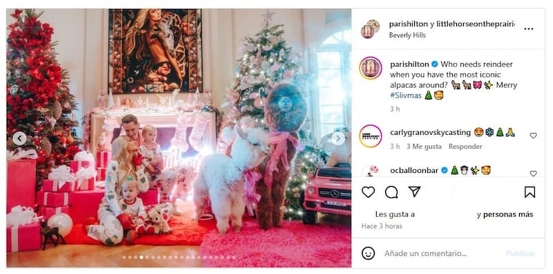 Paris Hilton celebró la Navidad rodeada de sus seres queridos