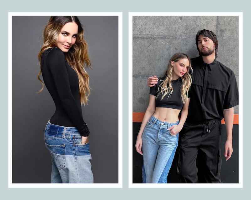 Belinda usando patchwork jeans