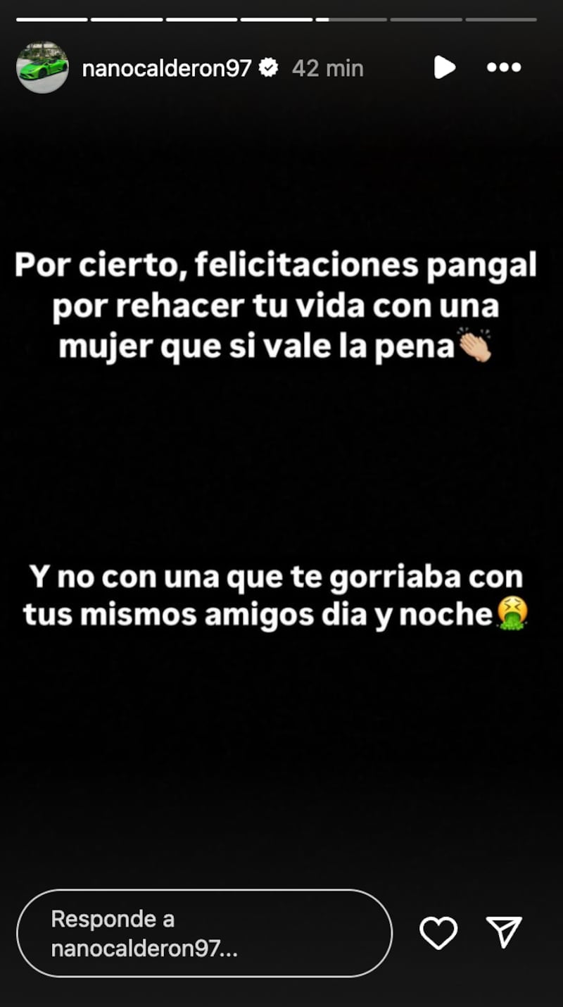 Historia de Nano Calderón | Fuente: Instagram @nanocalderon97