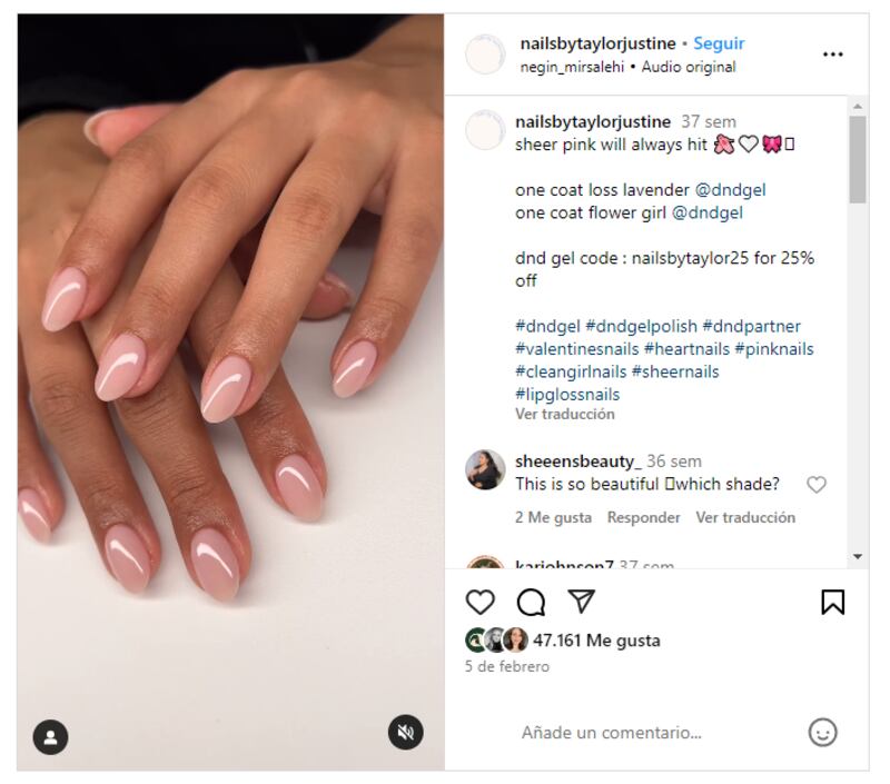 Las 'sheer pink nails' sientan bien a todas y ofrecen una estética de chica refinada