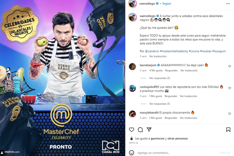 De ‘detestable’  y ‘arrogante’ califican a Diego Saenz en ‘Masterchef’: piden a gritos que lo saquen.