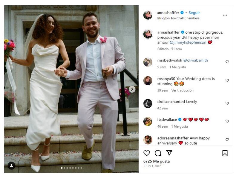 Anna Shaffer se casó con Jimmy Stephenson en 2021