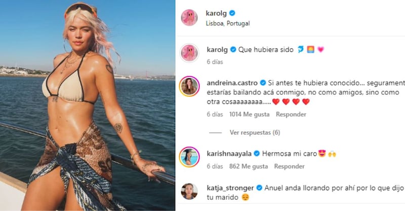 "Anuel anda llorando por ahí": Karol G reaparece en sexy look de bikini y muestra cuerpazo