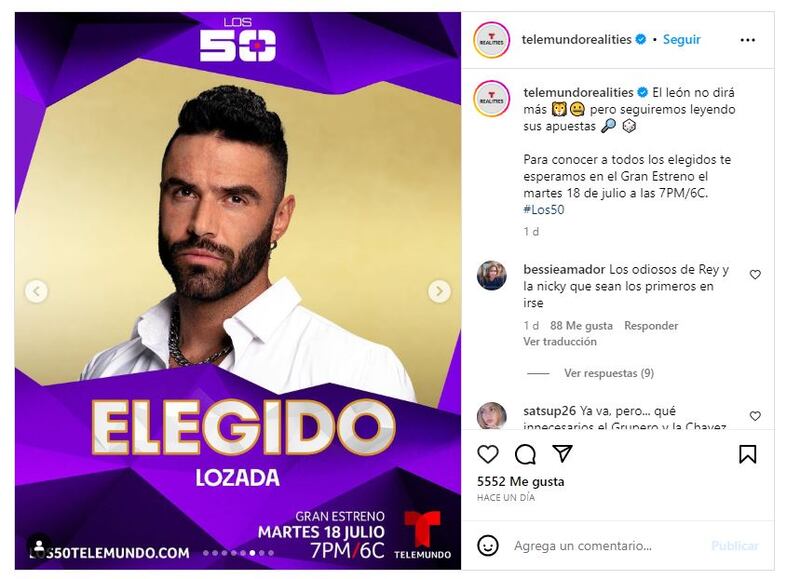 Fernando Lozada es uno de los participantes confirmados de 'Los 50'