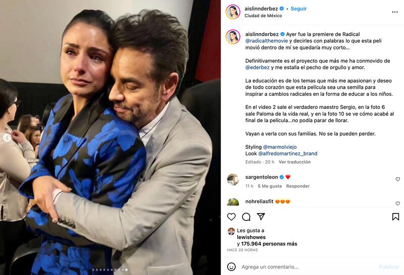 Aislinn Derbez rompe en llanto tras ver 'Radical' de Eugenio Derbez