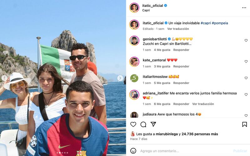 Iiatí Cantoral junto a sus hijos de vacaciones por Italia