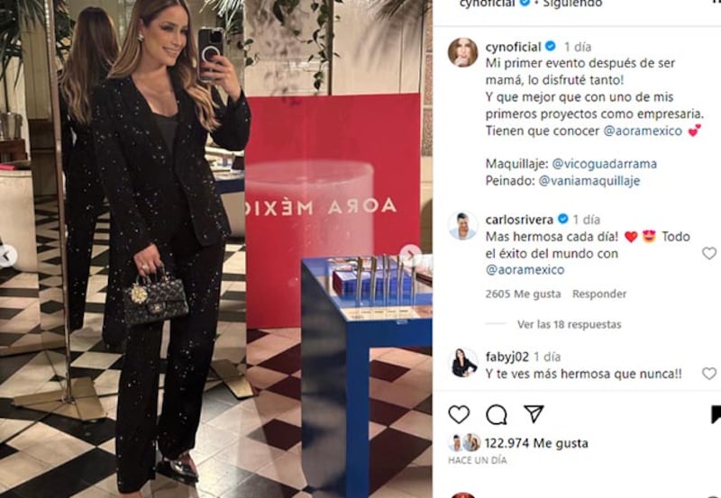 Cynthia Rodríguez traje sastre