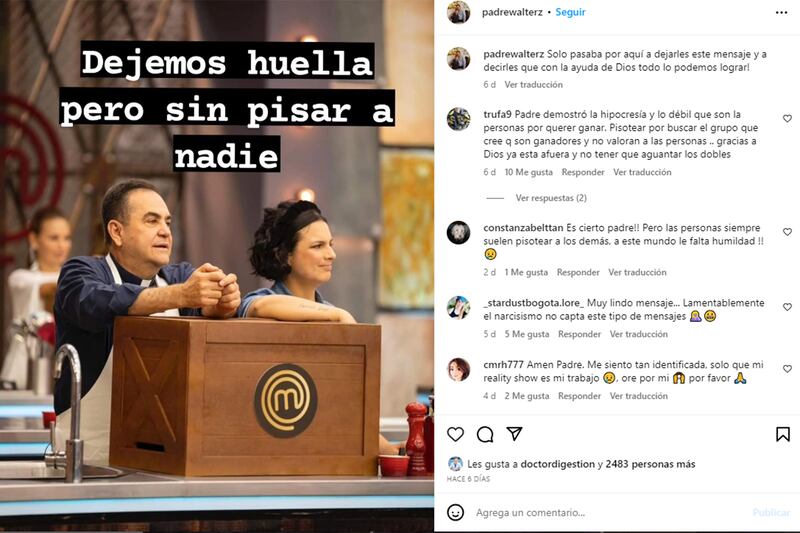 “No le temían a Dios”: Padre Walter reveló que lo “maltaron” en ‘Masterchef Celebrity Colombia 2023′.