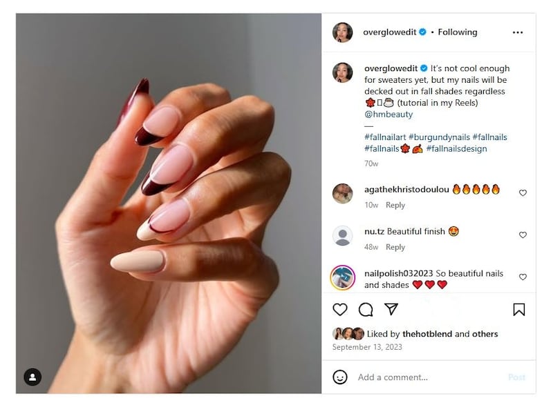 Las uñas 'cherry chocolate' son la última tendencia en manicura impuesta por Jennifer Lopez