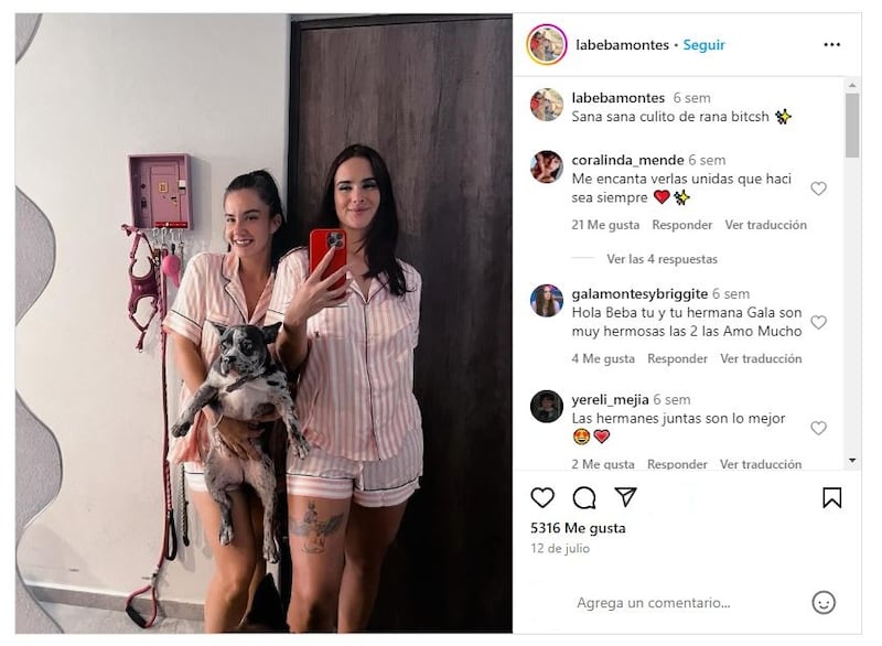 Beba y Gala Montes comparten sus momentos juntas en redes sociales