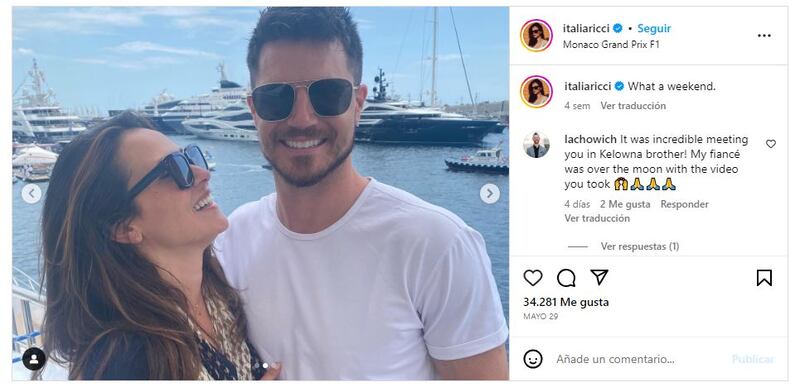 Robbie Amell junto a su esposa, Italia Ricci