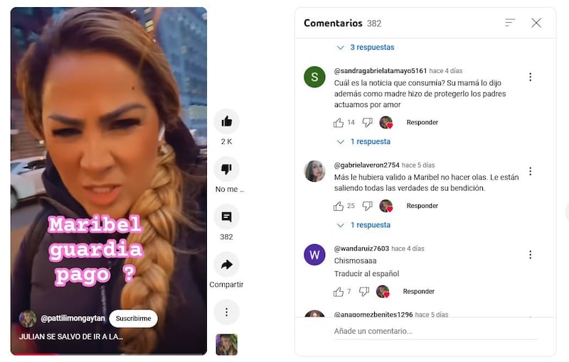 Patti Limón dijo que Maribel Guardia pagó para evitar que su hijo fuera a prisión hace unos años