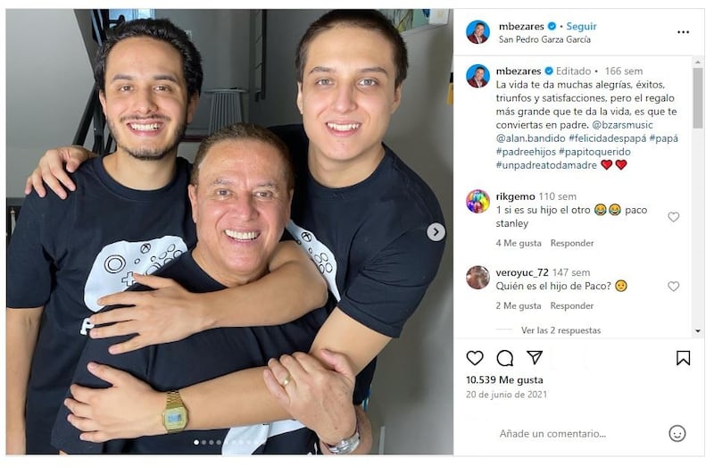 Mario Bezares es el orgulloso padre de dos hijos