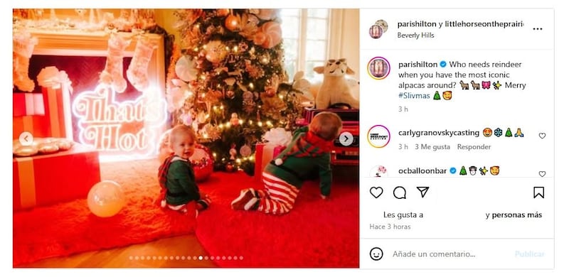 Paris Hilton celebró la Navidad rodeada de sus seres queridos