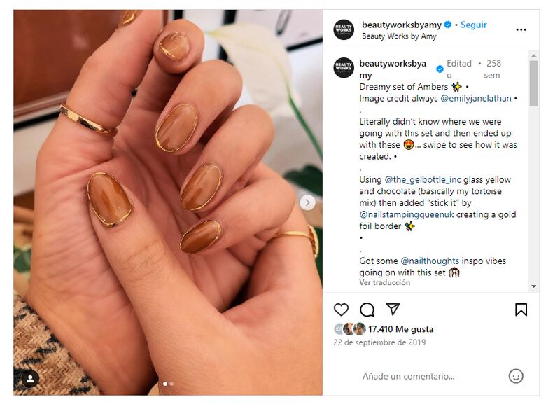 Las 'amber nails' son una de las últimas tendencias en cuanto a manicura para el otoño