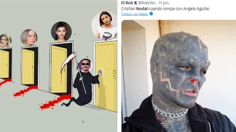 La red social X se llenó de memes de Christian Nodal y Ángela Aguilar tras formalizar su noviazgo.