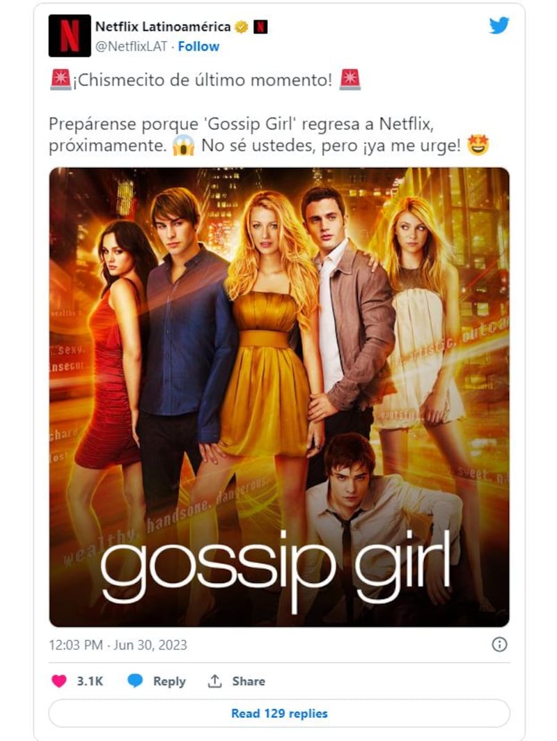 'Gossip Girl' fue todo un fenómeno durante su transmisión entre 2007 y 2012