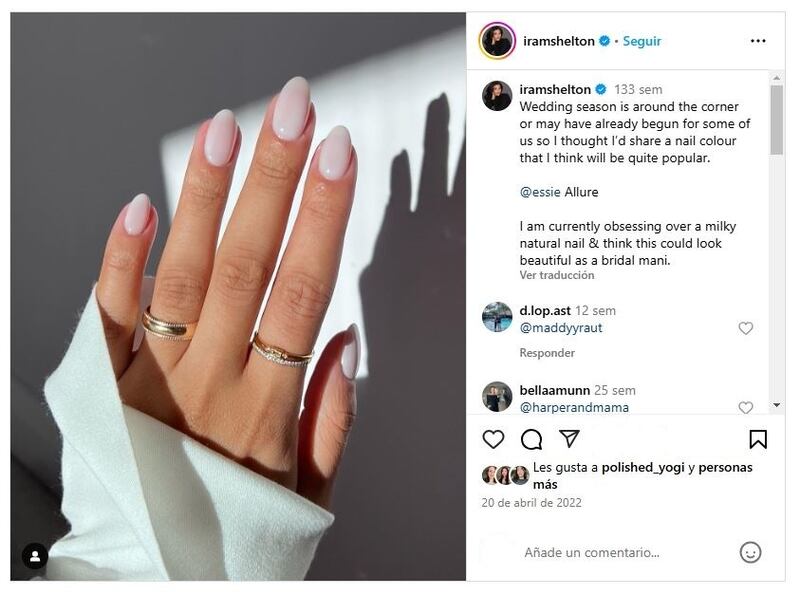 Las uñas 'milky' son elegantes, minimalistas y funcionan para cualquier evento