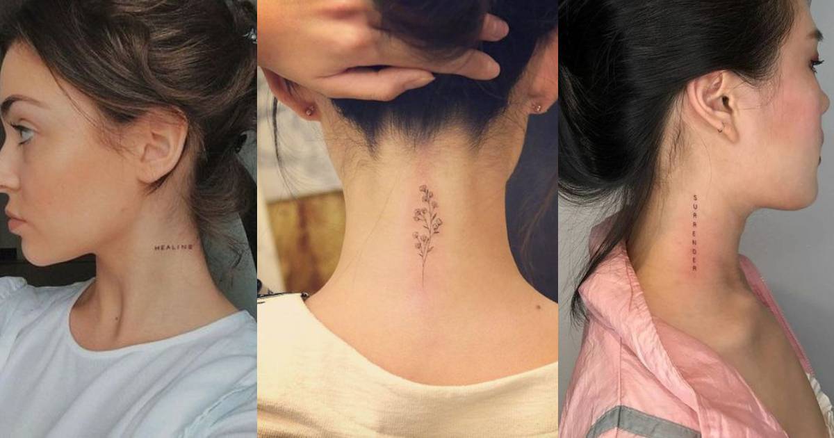 Tatuajes en el cuello para mujeres femeninas y delicadas